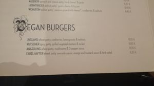 Burger options at Hans Im Glück in Berlin