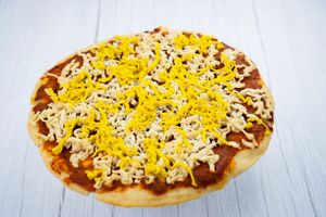 Vegan Gluten-Free Cheese Lovers Pizza at Gratify Foods in Penticton