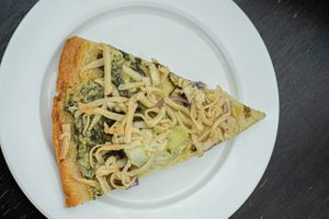 Take 'N' Bake Spinach & Artichoke Pizza (100% vegan and gluten-free) at Gratify Foods in Penticton