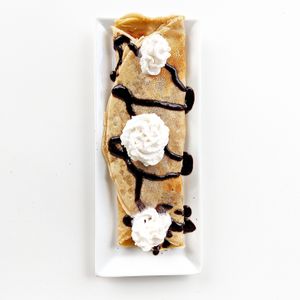 Bananas Foster Brunch Crepe (vegan) at Gratify Foods in Penticton