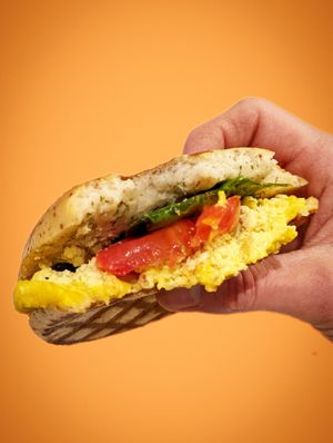 Vegan "Egger" with tofu scramble at Gratify Foods in Penticton