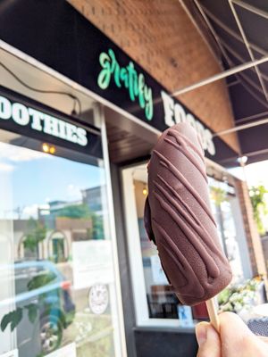 Chocolate Dipped Frozen Bananas at Gratify Foods in Penticton