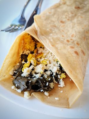 Spanakopita Crepe, available Saturdays 10am-2pm at Gratify Foods in Penticton