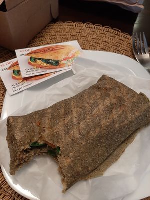 Chickpea tuna wrap with housemade mayo at Gratify Foods in Penticton