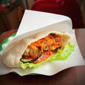 falafel pita at Pleased To Meet Me in Nara