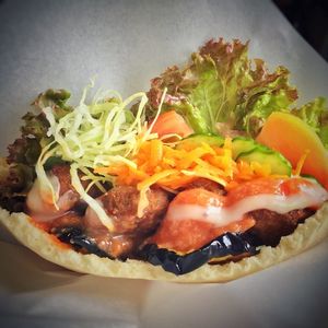 falafel pita at Pleased To Meet Me in Nara