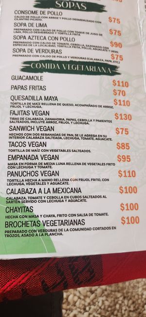 Vegan options at El Cocodrilo in Coba