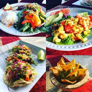 Tacos, emañadas, guacamole, nachos  at El Cocodrilo in Coba