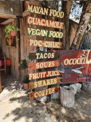 Outside at El Cocodrilo in Coba