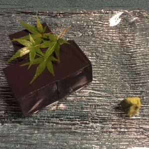 black sesame mochi at Kanga An in Kyoto