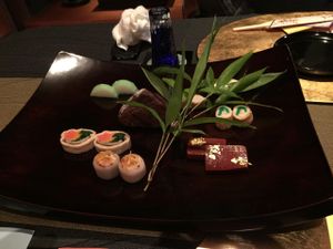 first course plate 1 at Kanga An in Kyoto