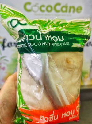 Fresh coconut at CocoCane - Waterway Point in Northeast Singapore