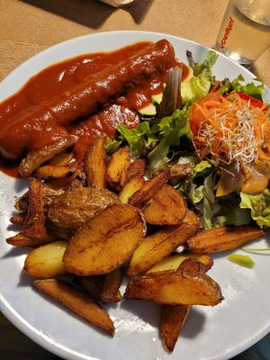 Vegane Currywurst at Cafe Affenbrot in Luebeck