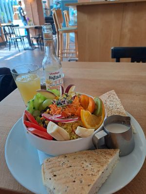 Buddha Bowl with hummus and quinoa at Cafe Affenbrot in Luebeck