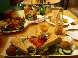 Falafel plate at Cafe Affenbrot in Luebeck
