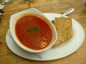 Tomato soup at Cafe Affenbrot in Luebeck