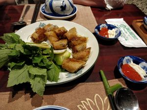 Sweet potato spring rolls at Senta Vegetarian in Nha Trang
