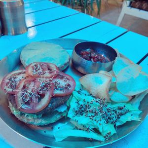 Signature quinoa burger at Yogi-Sthaan in Bangalore