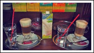 Soy mylk.

Photo by: Franky's pub on Facebook at Franky's Pub in Mozirje