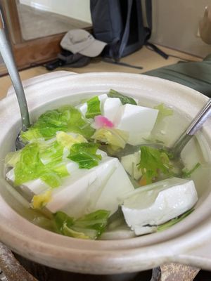 tofu pot  at Tofu Restaurant Seigen-in - 西源院 in Kyoto