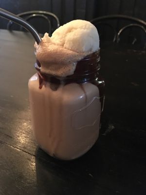 Choc peanut caramel shake at Grey Cells Green in Windsor