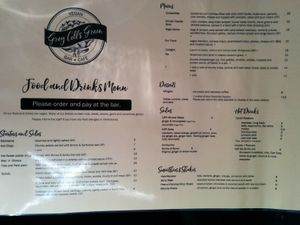 menu at Grey Cells Green in Windsor