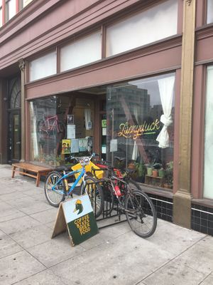 Entrance at Luckyduck Bicycle Cafe in Oakland