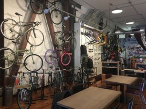 Bikes! at Luckyduck Bicycle Cafe in Oakland