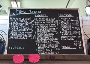 Il menu  at Vegeta in Bologna