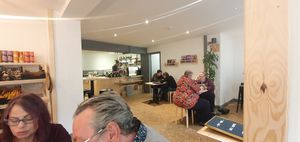 Distanced seating at Steep & Filter in Skipton