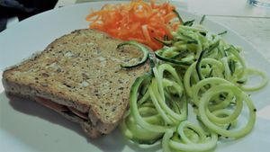 Vegan cheese, tomato & basil toasty at Steep & Filter in Skipton
