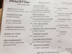 Menu at Steep & Filter in Skipton
