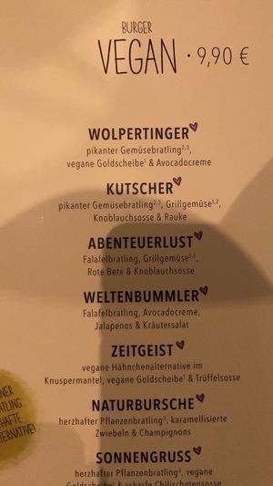 Menu  at Hans im Glück in Dresden