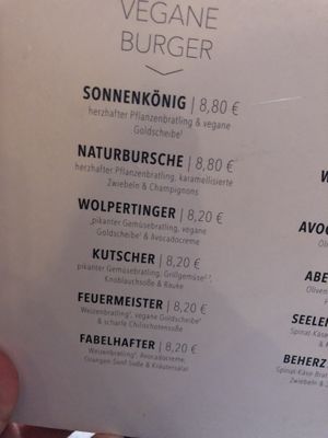 Vegan options at Hans im Glück in Dresden