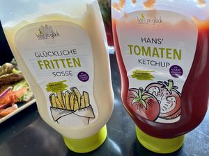 sauces at Hans im Glück in Dresden