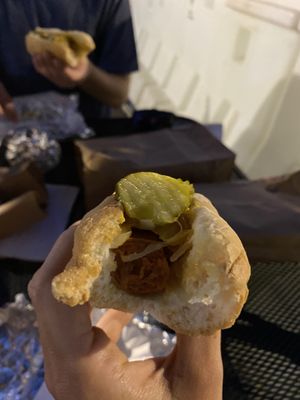 Vegan hot dog ❤️ at The Pop Shop in Frederick