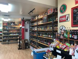 Shop shelves at The Pop Shop in Frederick