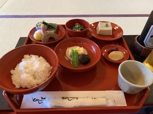 Part of the shōjin ryōri set at Tenryuji Temple Shigetsu in Kyoto