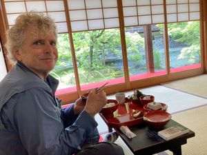 View from private room  at Tenryuji Temple Shigetsu in Kyoto