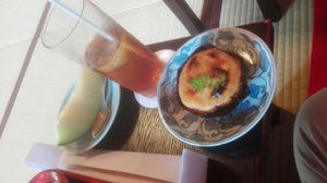 Savory and sweet dessert at Tenryuji Temple Shigetsu in Kyoto