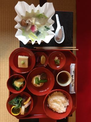 Set menu for 3000 Yen at Tenryuji Temple Shigetsu in Kyoto