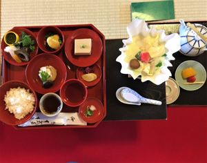 Menu for one person! at Tenryuji Temple Shigetsu in Kyoto