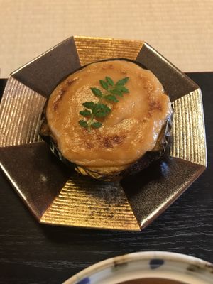 Eggplant with miso at Tenryuji Temple Shigetsu in Kyoto