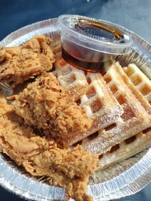 Chicken and waffles at Original Herbivore - Food Truck in Los Angeles
