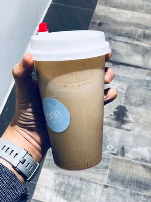 Coffee Macchiato with Premium Japanese Soy Cream cap (Shakened) at One Simply One by Mr Bean - Northpoint in North Singapore