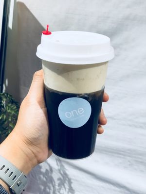 Coffee Macchiato with Premium Japanese Soy Cream cap at One Simply One by Mr Bean - Northpoint in North Singapore