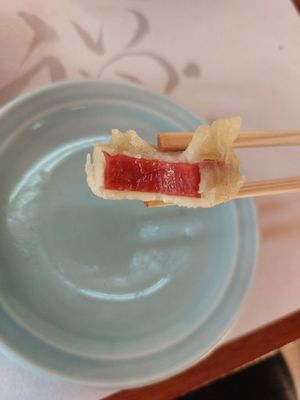 Red Konyak Tempura at Haku Un An in Kyoto