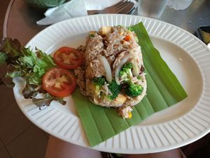Fried rice with tofu and vega at Connect Cafe in Chiang Rai