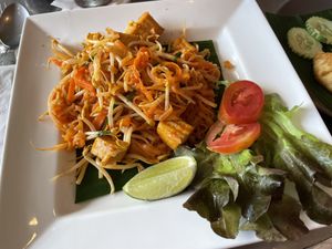 Pad Thai no egg, 79 baht  at Connect Cafe in Chiang Rai