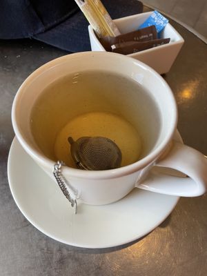 Hot jasmine green tea, 50 baht  at Connect Cafe in Chiang Rai